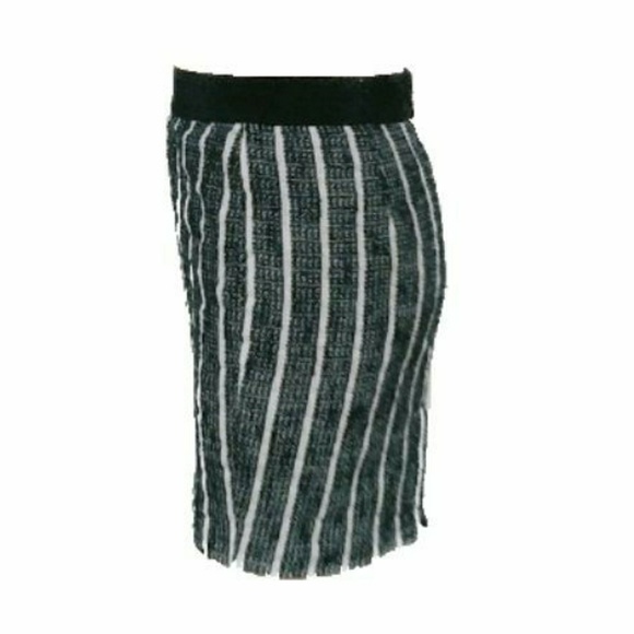 Ann Taylor Dark Blue & White Stripped Skirt - Picture 4 of 7